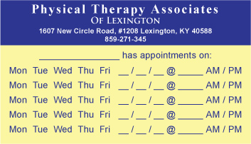 Multiple Date Appointment Reminder Cards for chiropractors